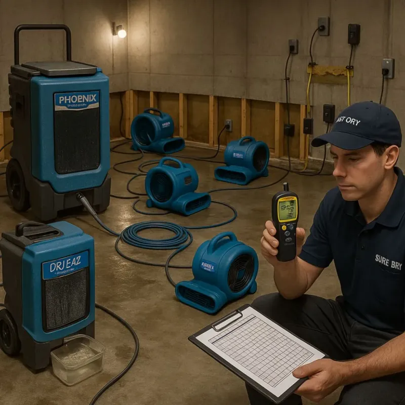 Structural Drying and Dehumidification process in Geneva, IL